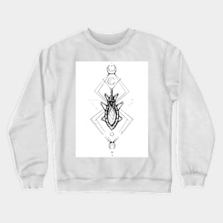 Kissing Bug , Pen and Ink Tattoo Geometric Inspired Crewneck Sweatshirt